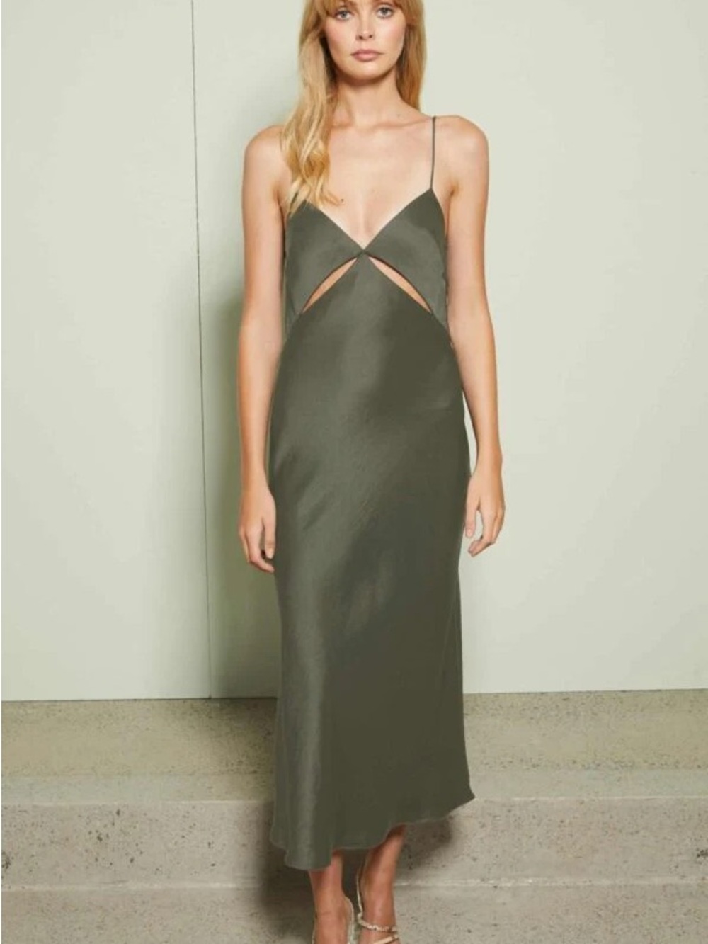 Bec & Bridge Mila Midi Dress in Khaki